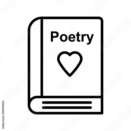 Romantic poetry book Vector Icon