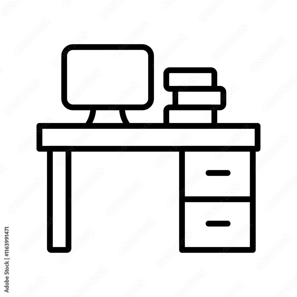Library Reference Desk Vector Icon Library Reference Desk Vector Icon