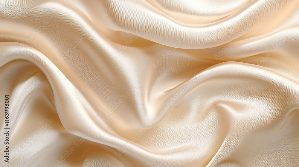 Obraz premium Creamy satin fabric with soft folds. Ideal for luxury, beauty, or fashion designs needing a smooth, elegant texture.