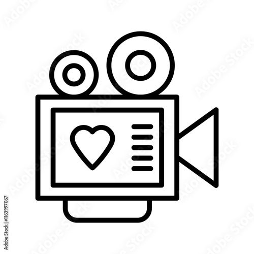 Love story movie Vector Icon