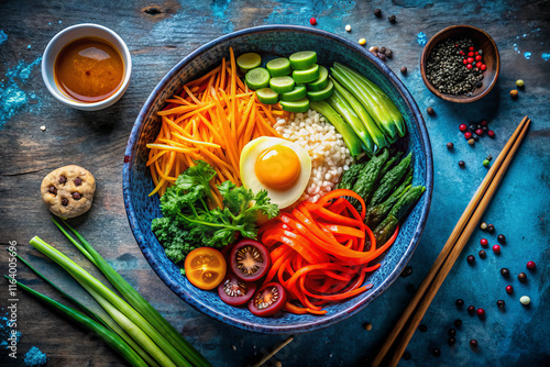 Wallpaper Mural Fresh vegetable bowl with egg and vibrant colors, perfect for healthy meals Torontodigital.ca