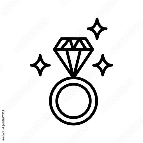 Engagement ring Vector Icon