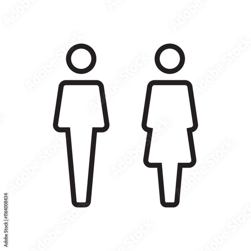 Lavatory and restroom sign for man and women isolated icon graphic vector	