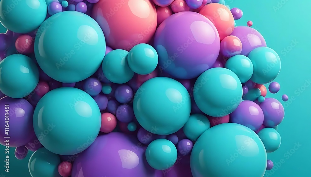 Abstract Colorful Spheres Clustered Together Abstract Colorful Spheres Clustered Together