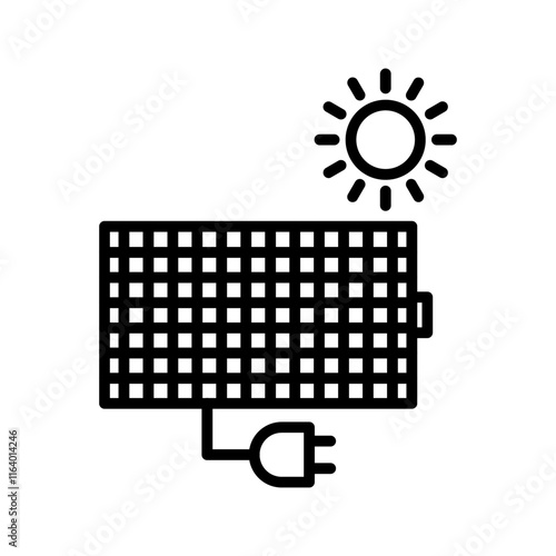 Solar panel charger Vector Icon