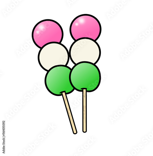 Two skewers of dango illustration