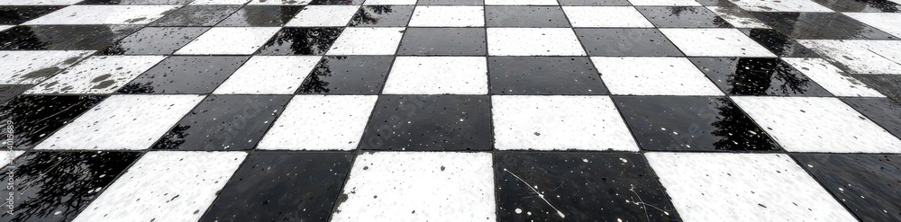 Fototapeta premium Classic black and white checkered pattern, crisp lines , texture, stock