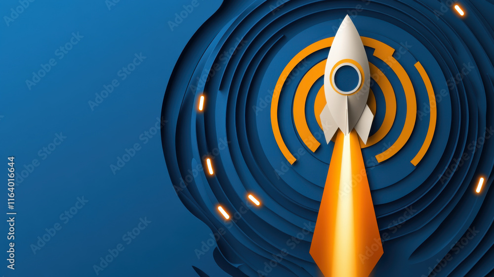 Direction and Target, creative paper rocket design with detailed folds and vibrant colors Direction and Target, creative paper rocket design with detailed folds and vibrant colors