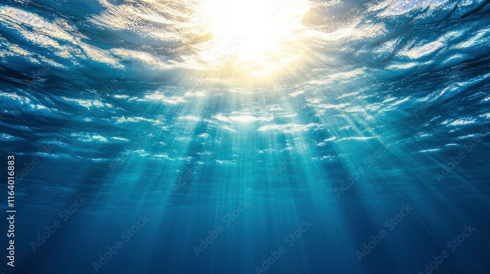 Fototapeta premium Serene Coastal Waters with Subtle Lighting Effects