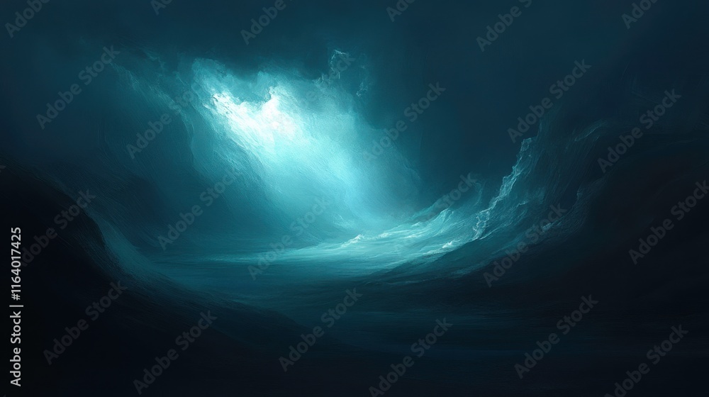Fototapeta premium Serene Deep Sea Landscape with Soft Ambient Light