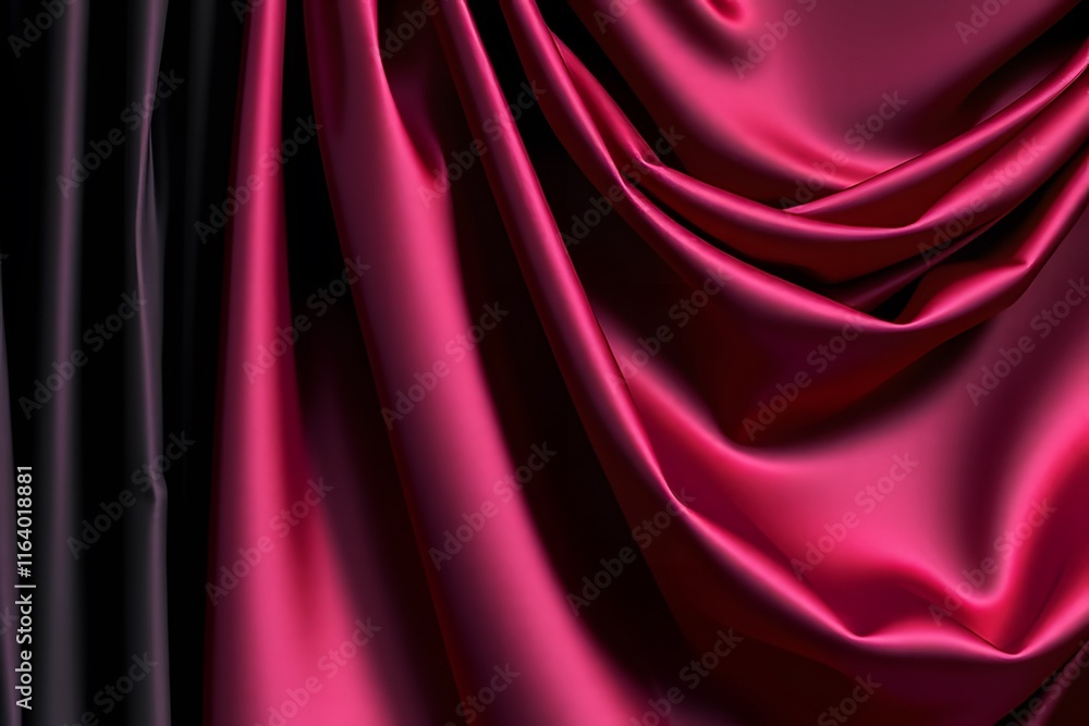 Obraz premium Draped Crimson and Black Silk Fabric - Photo