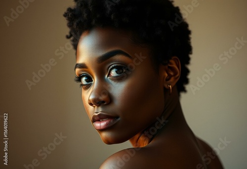 Portrait of a melancholic Afro-American woman