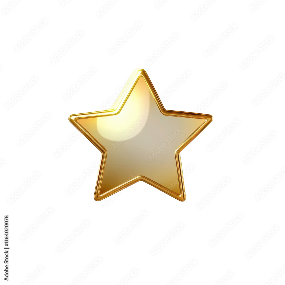 Shiny Gold Star Icon with Smooth Edges for Award Recognition Shiny Gold Star Icon with Smooth Edges for Award Recognition