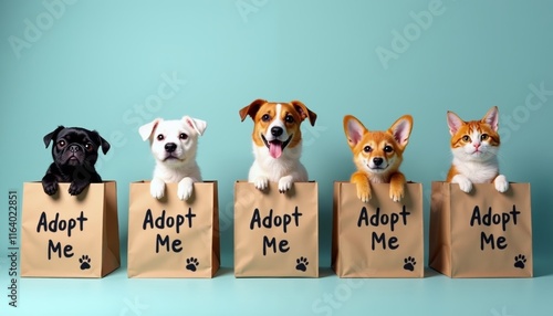 Cute Dogs and Cat in Adopt Me Boxes Ready for Adoption