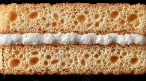 Wallpaper Mural Close-Up View of Soft Cake Layer with Cream Filling Texture Detail Torontodigital.ca