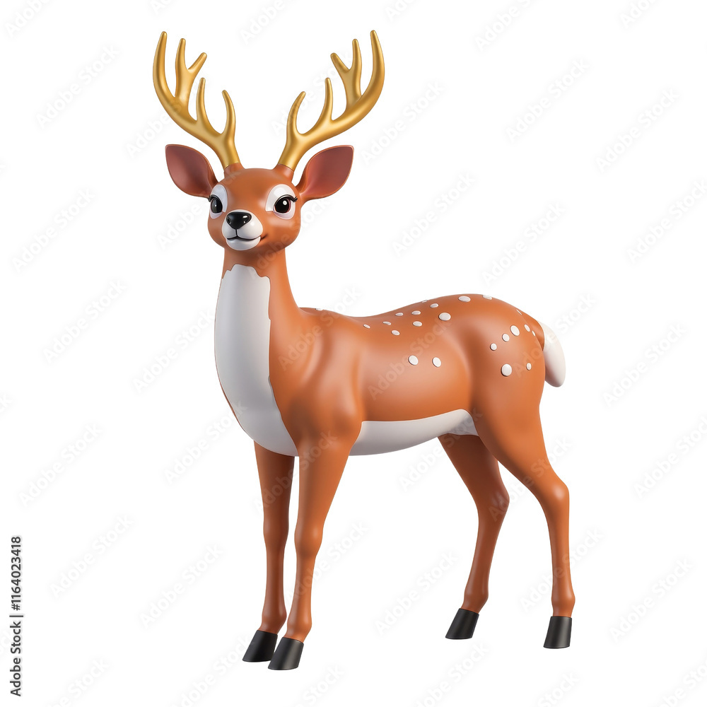 3D Illustration of a Realistic Deer with Detailed Features 3D Illustration of a Realistic Deer with Detailed Features
