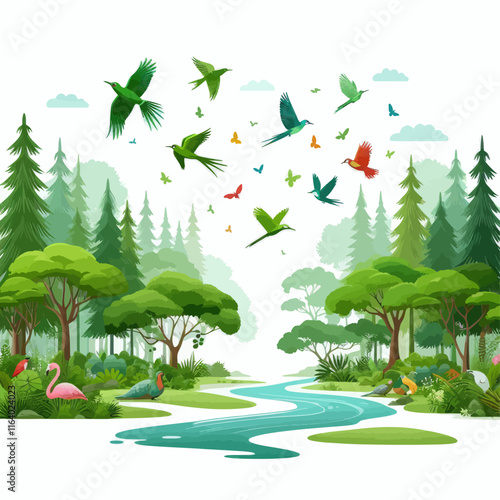 tropical island with palms