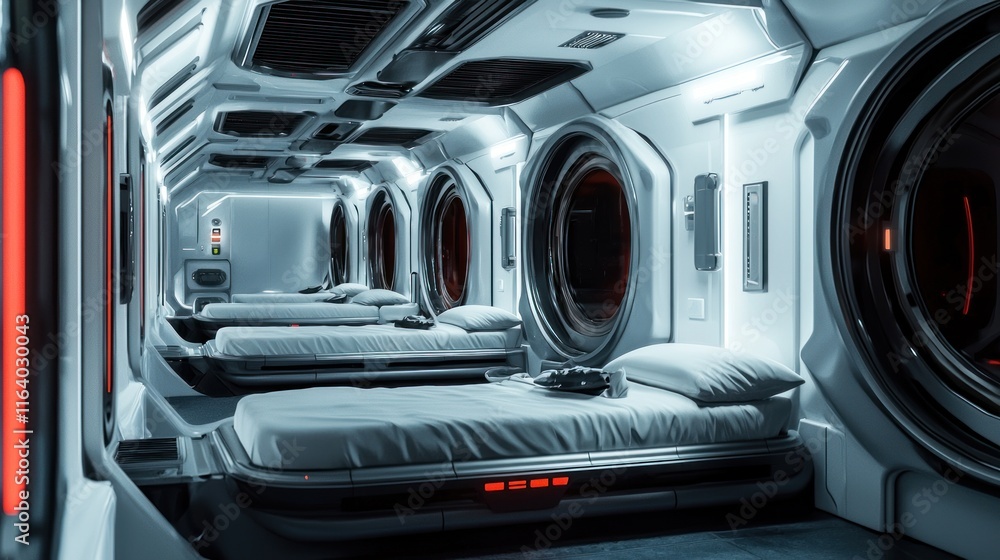 Futuristic Spaceship Sleeping Quarters: A Sci-Fi Interior Design