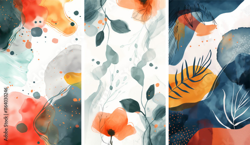 abstract watercolor background with watercolor painting. background with flowers