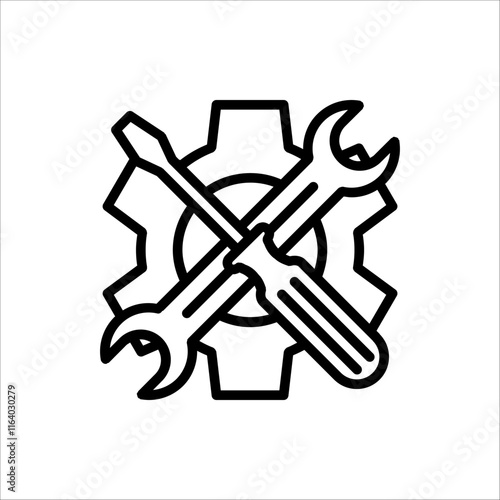 Maintenance icon. Service tool symbol, setting sign, vector illustration isolated on white background.