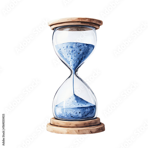 Clear Glass Hourglass Filled with Light Blue Sand