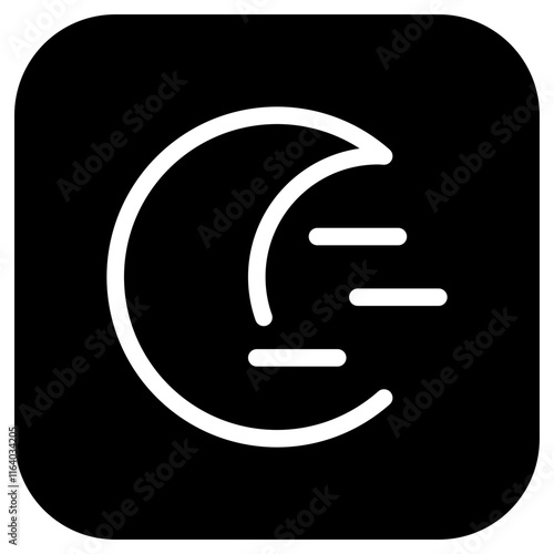 Editable cloudy windy moon vector icon. Part of a big icon set family. Perfect for web and app interfaces, presentations, infographics, etc