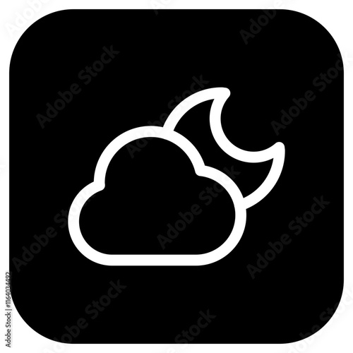 Editable night sky, moon and cloud vector icon. Part of a big icon set family. Perfect for web and app interfaces, presentations, infographics, etc