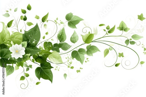 Wallpaper Mural A flat design of an ivy vine elegantly curling against a clean white background Torontodigital.ca