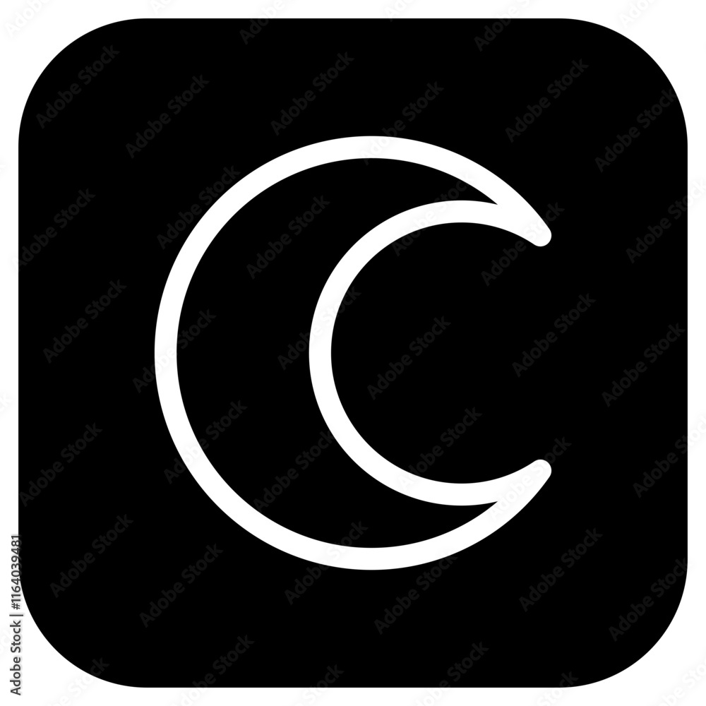 Editable vector crescent moon icon. Part of a big icon set family. Perfect for web and app interfaces, presentations, infographics, etc Editable vector crescent moon icon. Part of a big icon set family. Perfect for web and app interfaces, presentations, infographics, etc