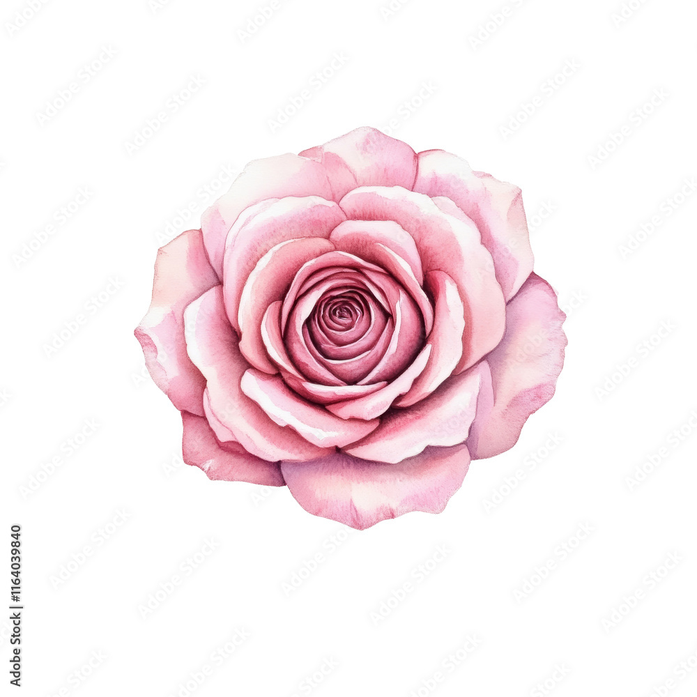 Delicate Pink Rose Watercolor Illustration Delicate Pink Rose Watercolor Illustration