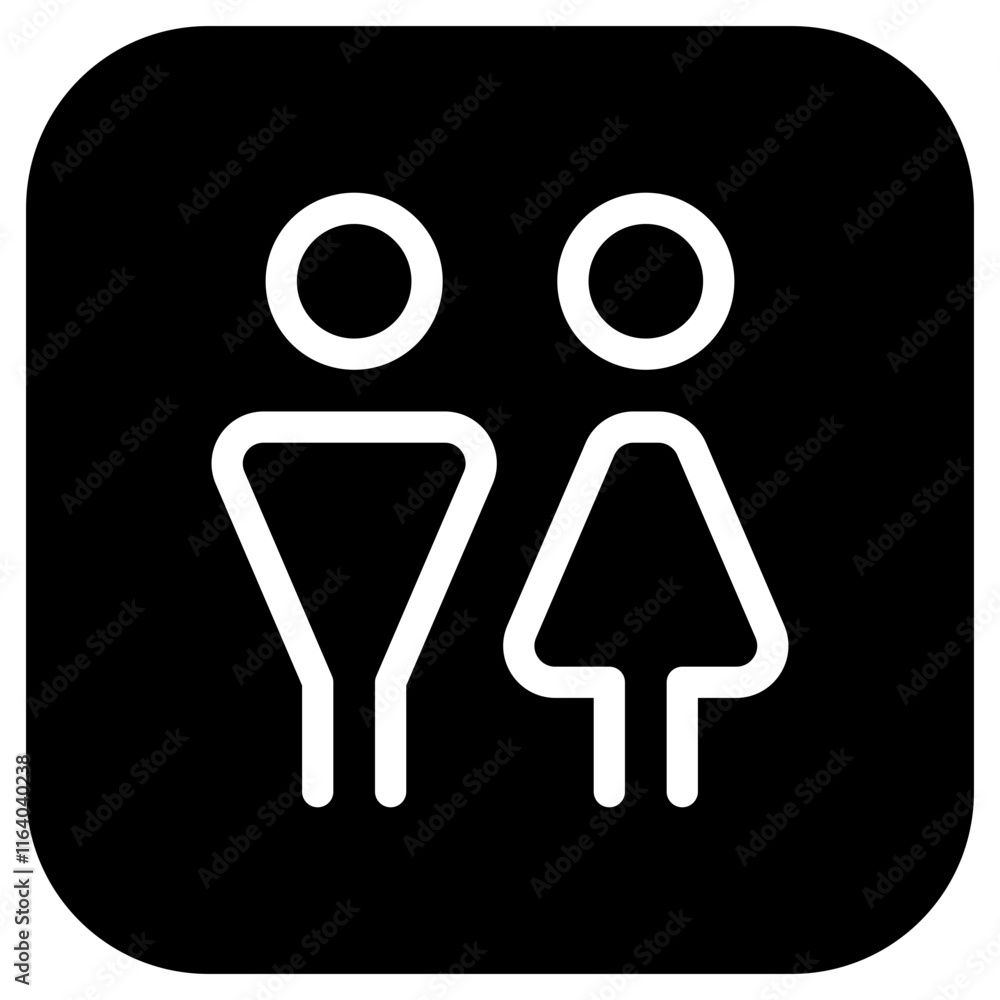 Editable couple, unisex restroom vector icon. Part of a big icon set family. Perfect for web and app interfaces, presentations, infographics, etc