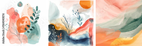 abstract watercolor painting. watercolor background with flowers