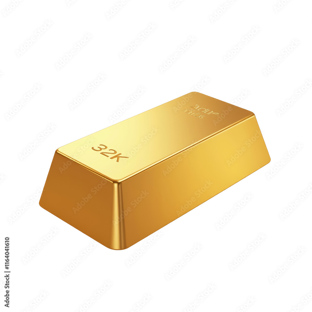 Detailed 3D Illustration of a Large Rectangular Gold Bar Detailed 3D Illustration of a Large Rectangular Gold Bar