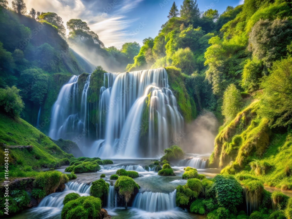 Obraz premium Stunning Long Exposure of Cascata delle Marmore Waterfall, Italy