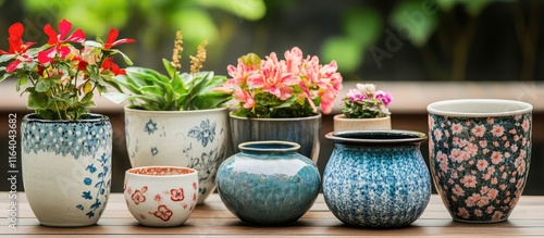 Wallpaper Mural Assorted stylish flowerpots with varied designs and sizes ideal for enhancing interior decor and bringing nature indoors Torontodigital.ca