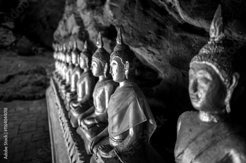 Obraz na płótnie Statue of Buddha in Buddhism Cave in Thum Khao Luang in Phetchaburi Province, Thailand w salonie