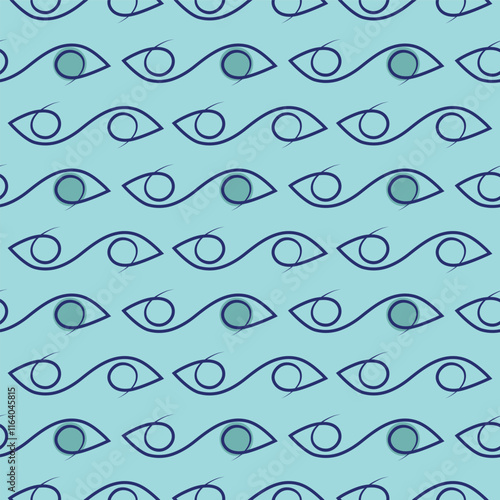 Seamless pattern with line eyes. Abstract design for fabric and paper, surface textures