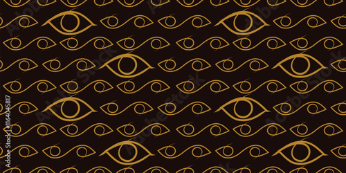 Seamless pattern with line eyes. Abstract design for fabric and paper, surface textures