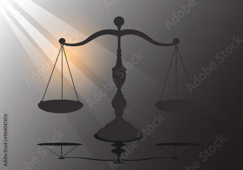 vector illustration of justice scales