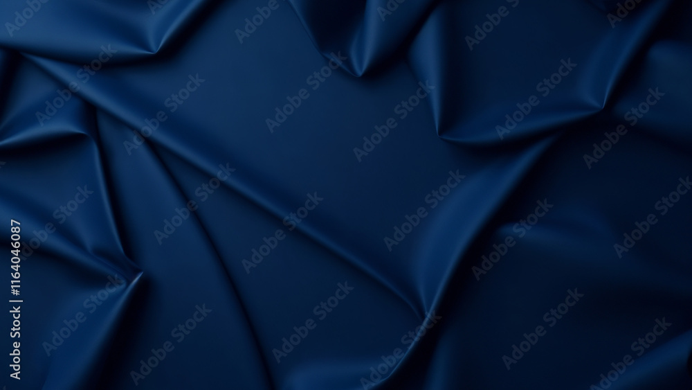Obraz premium crumpled dark blue fabric texture background 