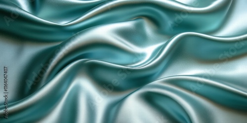 Wallpaper Mural A close-up of flowing teal satin fabric, showcasing its smooth texture and sheen. Torontodigital.ca