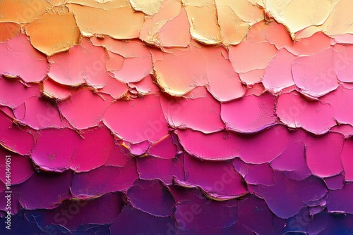 Wallpaper Mural Abstract painting with textured layers in warm pink and orange hues. Torontodigital.ca