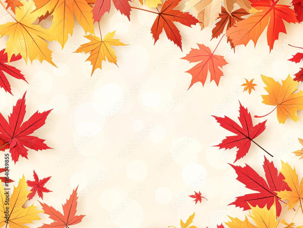Digital illustration of autumn leaves seasonal beauty in warm color aesthetics Digital illustration of autumn leaves seasonal beauty in warm color aesthetics