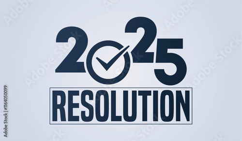 2025 New Year Resolution banner featuring bold typography and creative vector elements. Perfect for New Year themes, goal-setting visuals, motivational projects, and celebration designs.