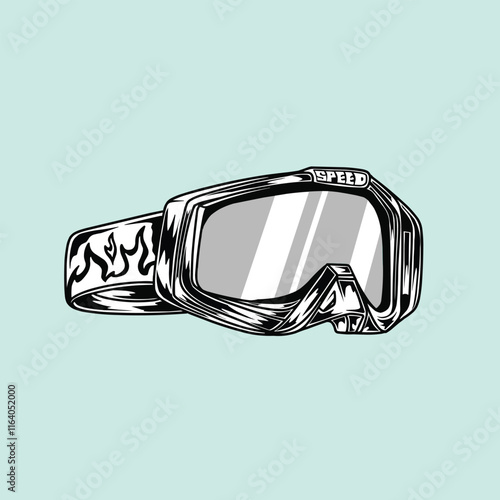 Vector motocross goggles illustration