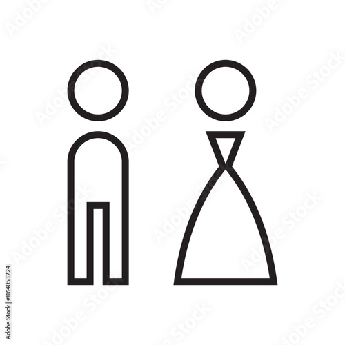 Lavatory and restroom sign for man and women isolated icon graphic vector	
