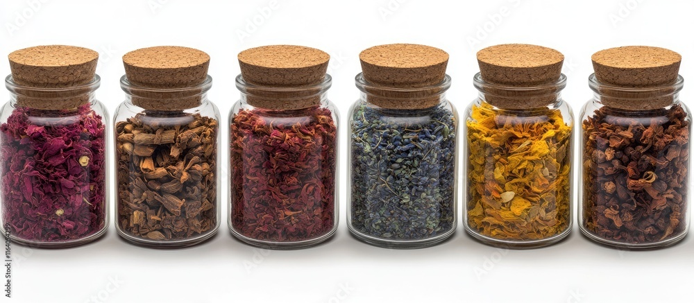 Vibrant dried spices in rustic jars showcasing culinary creativity and flavor exploration for gourmet cooking and recipes. Vibrant dried spices in rustic jars showcasing culinary creativity and flavor exploration for gourmet cooking and recipes.