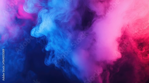 Colorful Abstract Smoke Background in Vibrant Shades of Blue and Pink for Artistic and Creative Design Use