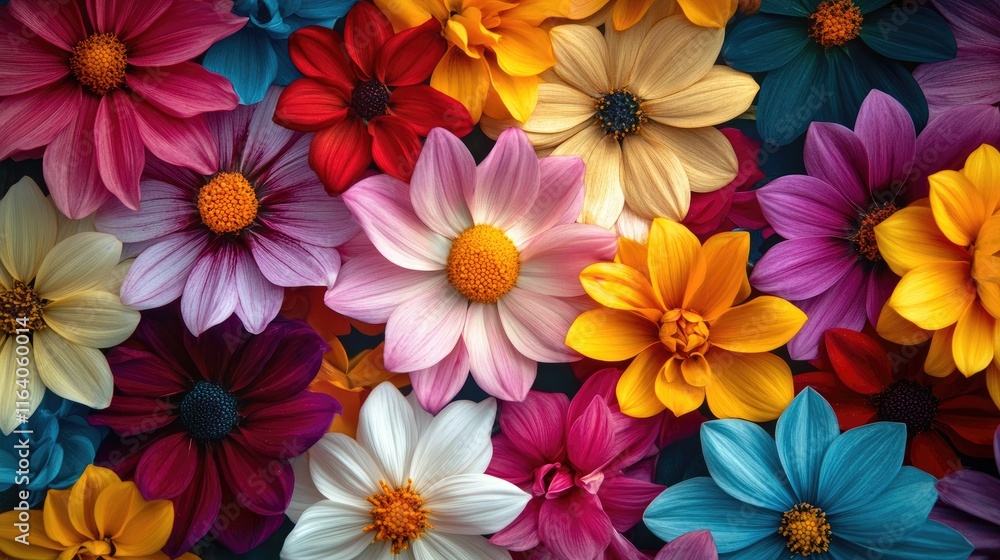 Vibrant Tropical Flowers in a Multicolor Display Capturing the Essence of Tropical Flora Vibrant Tropical Flowers in a Multicolor Display Capturing the Essence of Tropical Flora