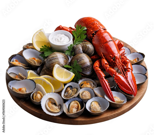 Experience gourmet vision xl fresh seafood platter highlighting a delicious lobster and an array of shellfish photo